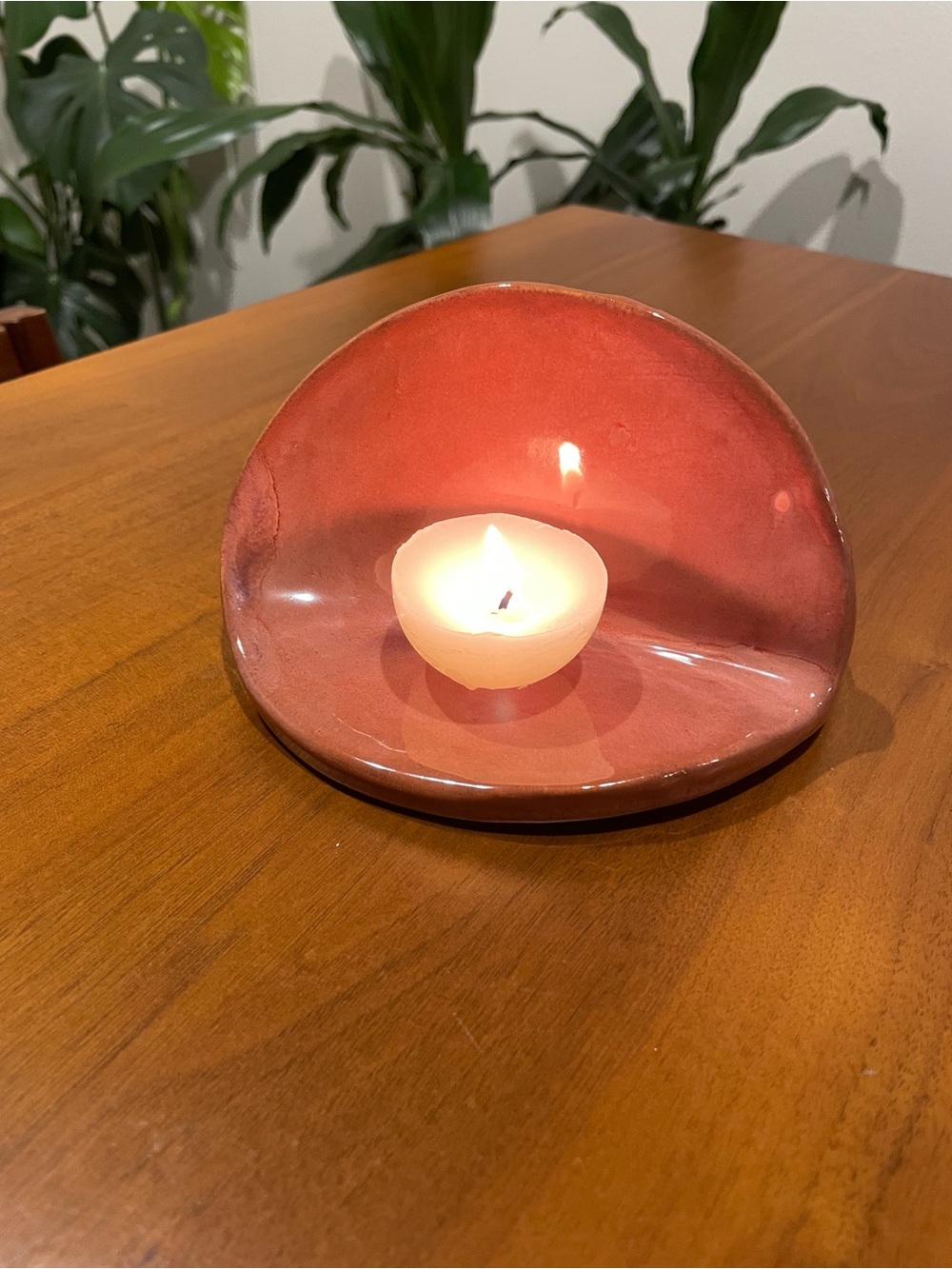 Handcrafted Ceramic Red Tealight Holder